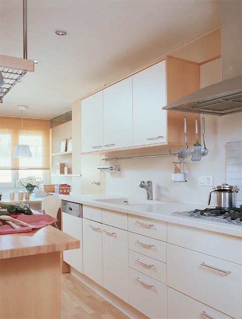 Room, Interior design, Floor, Ceiling, Countertop, Kitchen, Cabinetry, Interior design, Home, Kitchen appliance, 