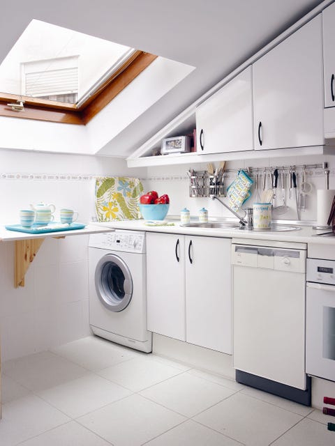 Product, Major appliance, Room, White, Laundry room, Washing machine, Home appliance, Interior design, Clothes dryer, Grey, 