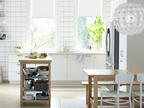 Room, Wood, Interior design, Floor, White, Flooring, Furniture, Table, Kitchen, Fixture, 