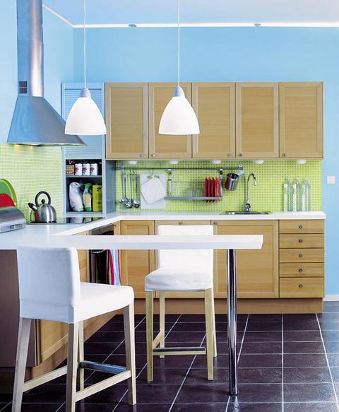 Room, Wood, Interior design, Floor, White, Furniture, Countertop, Flooring, Light fixture, Table, 