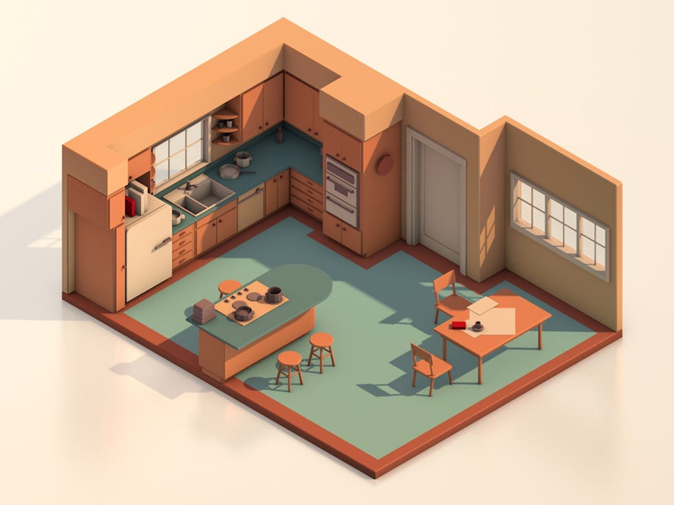 Property, Architecture, House, Room, Building, Design, Home, Interior design, Illustration, Art, 