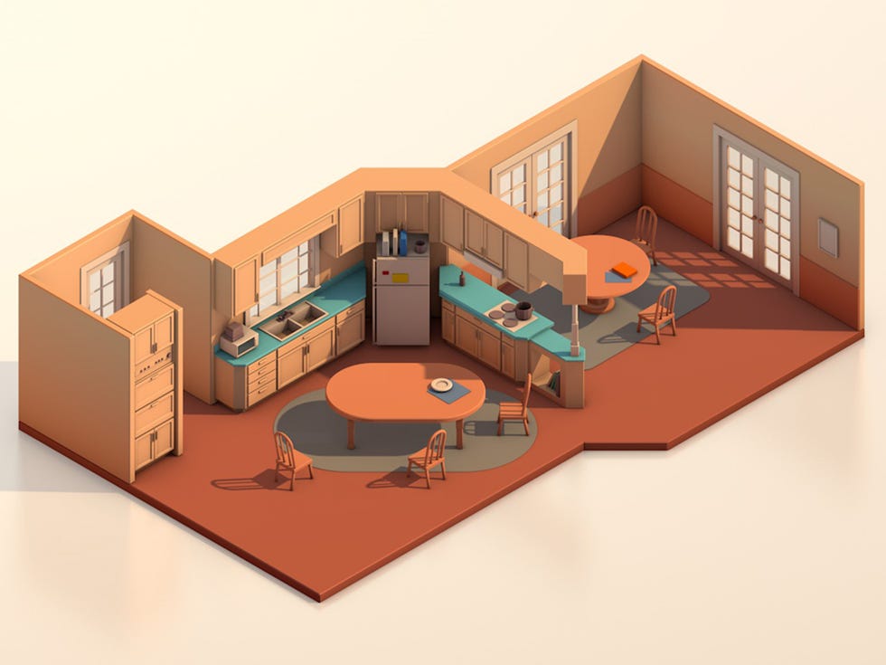 Architecture, House, Illustration, Room, Design, Interior design, Building, Home, Art, Apartment, 