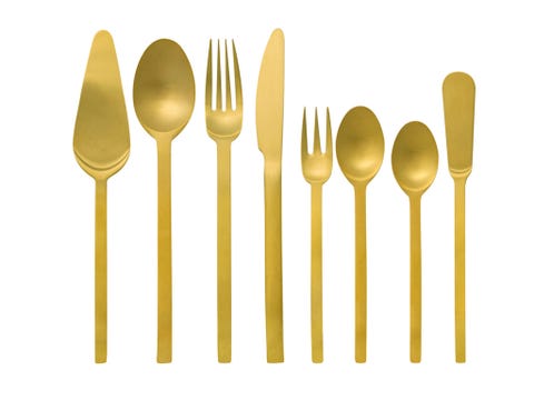 Product, Yellow, Line, Cutlery, Metal, Dishware, Steel, Symmetry, Kitchen utensil, Household silver, 