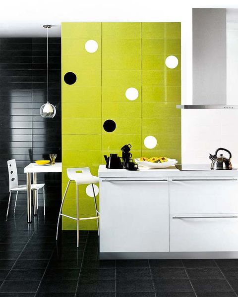 Room, Yellow, Interior design, Wall, Floor, Plumbing fixture, Tap, Interior design, Grey, Tile, 