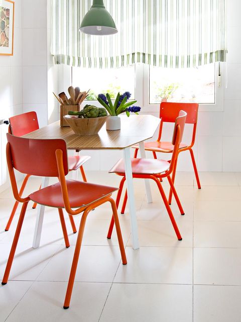 Floor, Room, Wood, Interior design, Flooring, Furniture, Chair, Interior design, Lamp, Orange, 