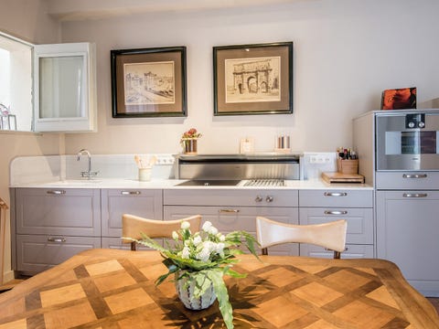 Room, Furniture, Countertop, Kitchen, Property, Cabinetry, Interior design, Floor, Building, Home, 