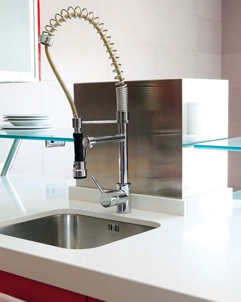 Plumbing fixture, Sink, Composite material, Tap, Rectangle, Machine, Design, Countertop, Plumbing, Kitchen sink, 