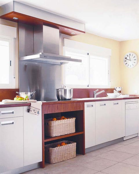 Room, White, Floor, Kitchen, Line, House, Cabinetry, Flooring, Kitchen appliance, Major appliance, 