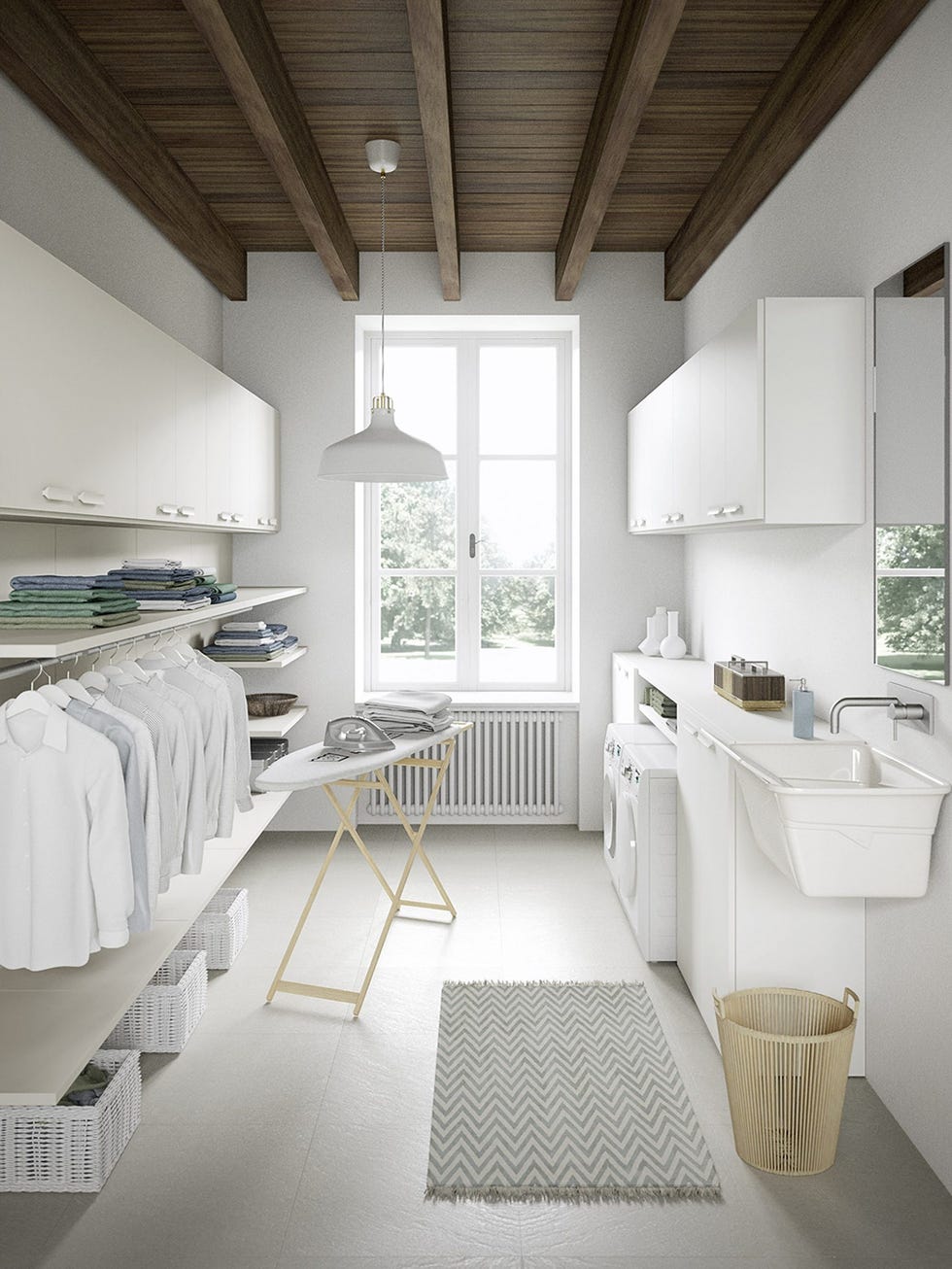 White, Room, Interior design, Bathroom, Property, Furniture, Floor, Ceiling, House, Building, 