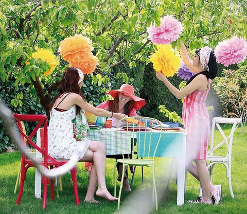 Leg, Dress, Outdoor furniture, Pink, Furniture, Petal, Summer, Sitting, People in nature, Outdoor table, 