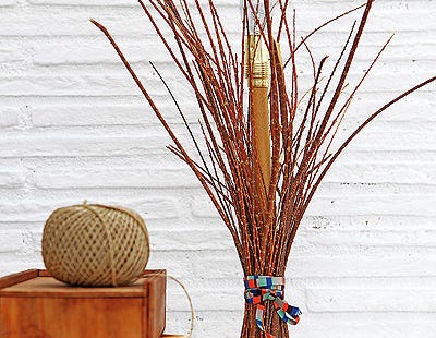 Twig, Grass family, Plant stem, Flowering plant, Still life photography, Home accessories, Sphere, Basket, Flowerpot, 