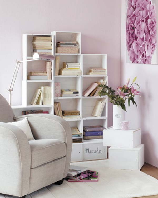 Furniture, Room, Shelf, Living room, Lilac, Interior design, Purple, Shelving, Material property, Chest of drawers, 