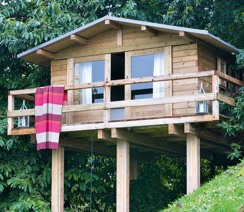 Wood, Property, Real estate, Lumber, Log cabin, Outdoor structure, Tree house, 