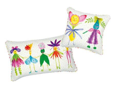 Textile, Pink, Pattern, Cushion, Magenta, Creative arts, Embroidery, Wing, Illustration, Home accessories, 