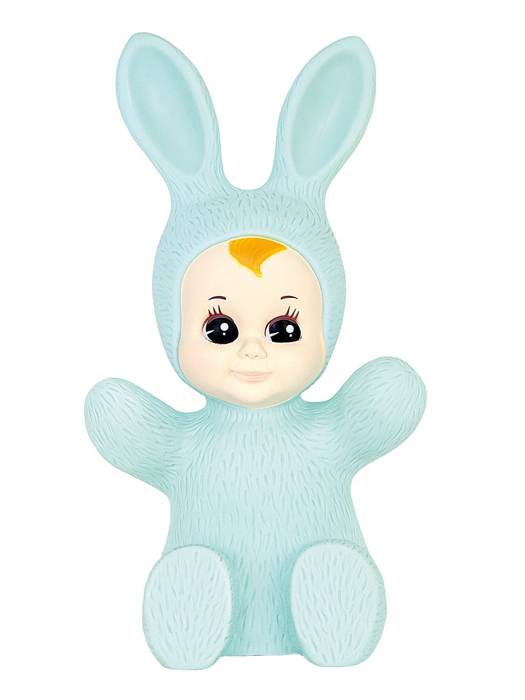 Turquoise, Cartoon, Rabbit, Baby toys, Toy, Animal figure, Rabbits and Hares, Animation, Figurine, Easter bunny, 