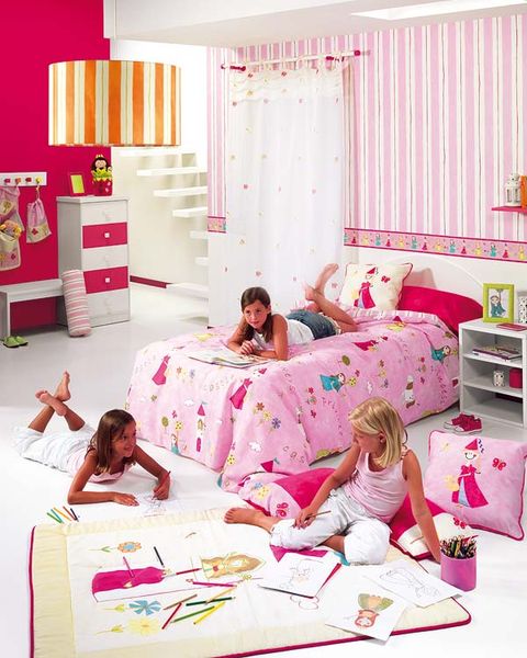 Room, Interior design, Human body, Textile, Bedding, Bedroom, Bed sheet, Pink, Linens, Bed, 