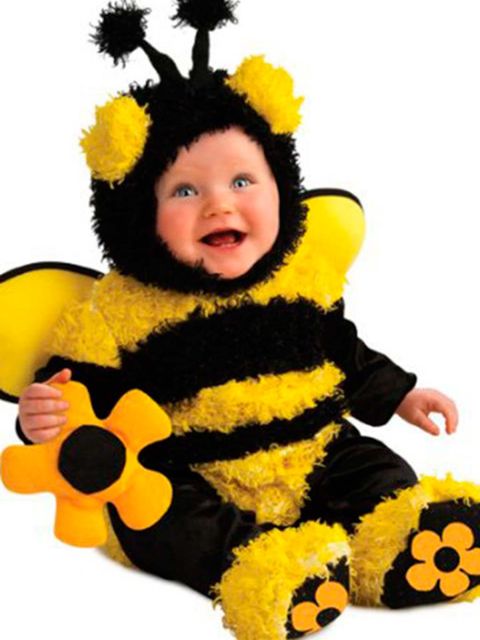 Honeybee, Bumblebee, Yellow, Toddler, Child, Bee, Costume, Insect, Membrane-winged insect, Stuffed toy, 