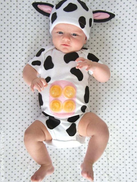 Child, Pattern, Design, Toddler, Polka dot, Costume, Dairy cow, 