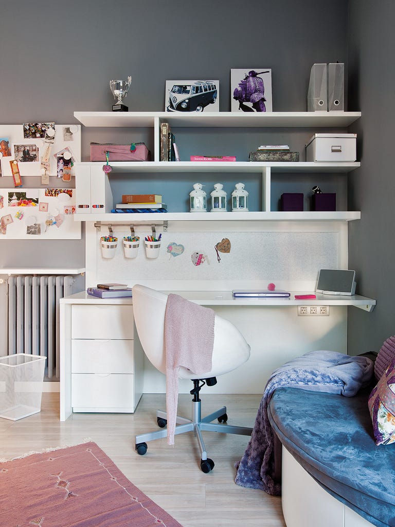 Blue, Room, Interior design, Shelving, Pink, Shelf, Wall, Floor, Purple, Teal, 