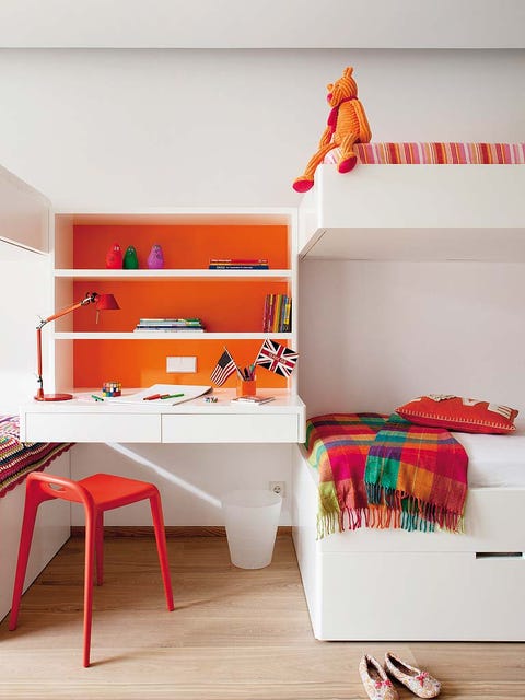 Product, Room, Interior design, Orange, Interior design, Floor, Shelving, Flooring, Home, Household supply, 