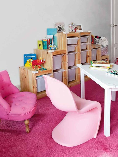 Room, Furniture, Interior design, Pink, Table, Home, Peach, Shelving, Design, Desk, 