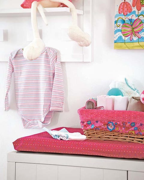 Room, Pink, Clothes hanger, Linens, Teal, Peach, Home accessories, Interior design, Bag, Creative arts, 