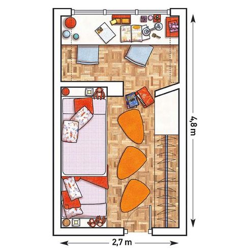 Dormitorios compartidos (y sus planos) - Zona de niños