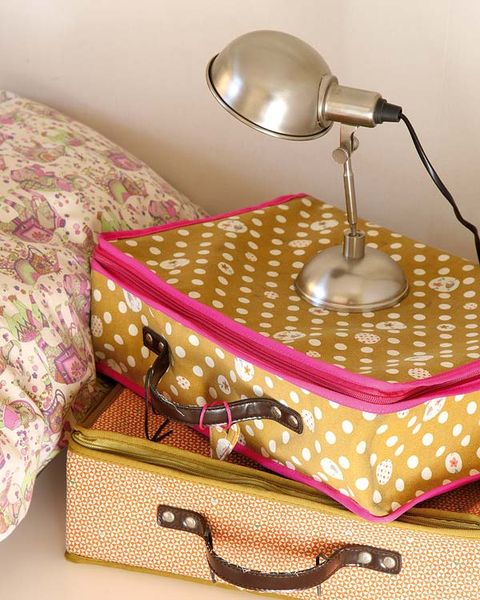 Brown, Lamp, Bag, Home accessories, Beige, Linens, Lighting accessory, Brass, Lampshade, Polka dot, 