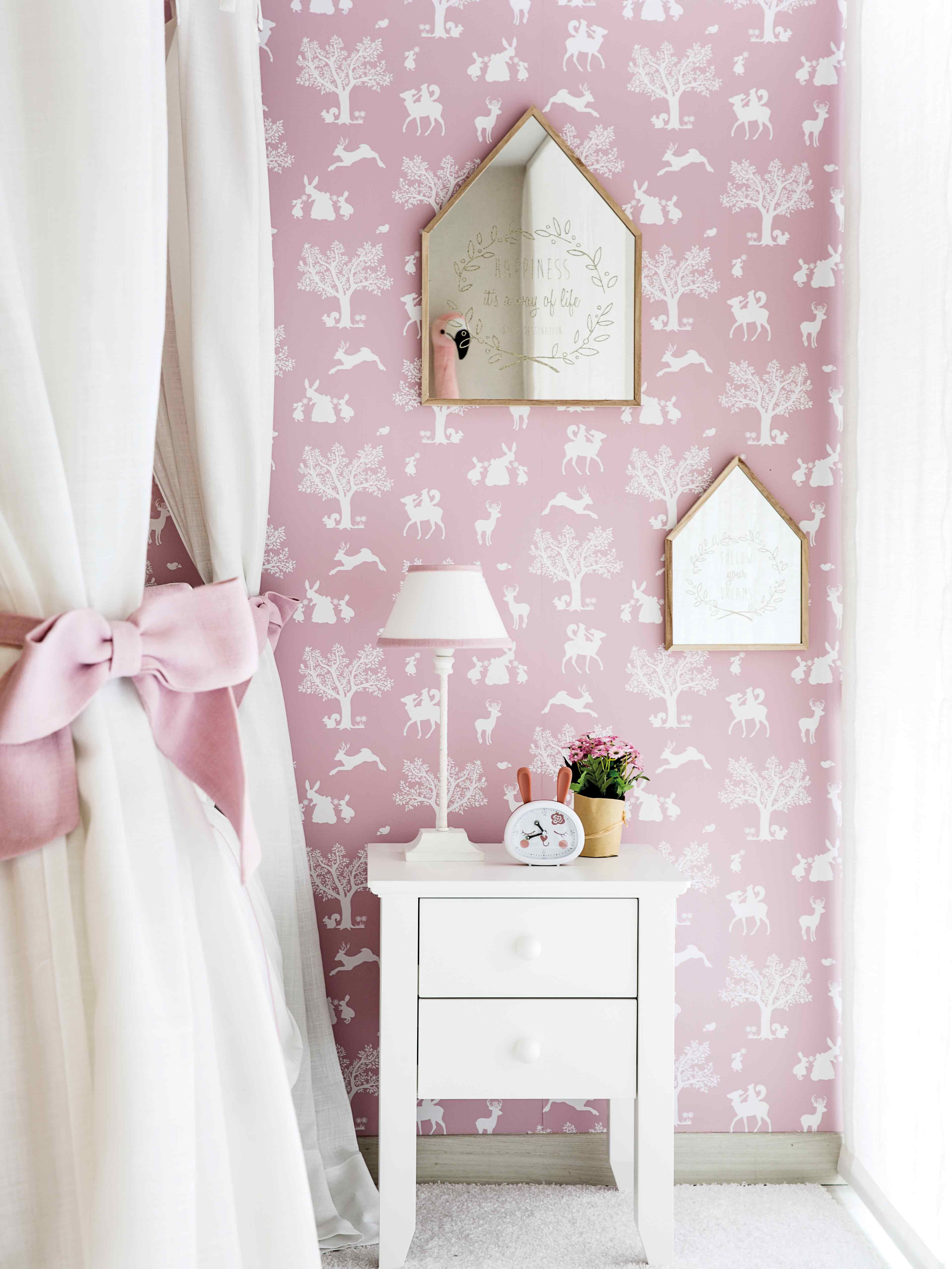 Pink, White, Curtain, Room, Wall, Product, Wallpaper, Interior design, Purple, Furniture, 