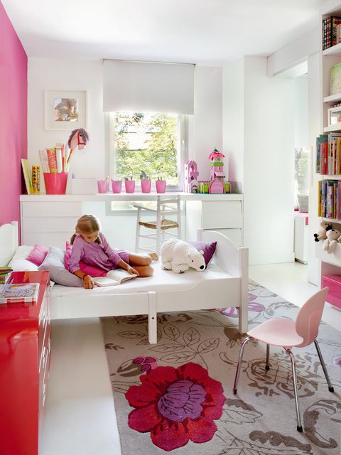 Room, Interior design, Furniture, Home, Red, Pink, Magenta, Shelving, Interior design, Petal, 
