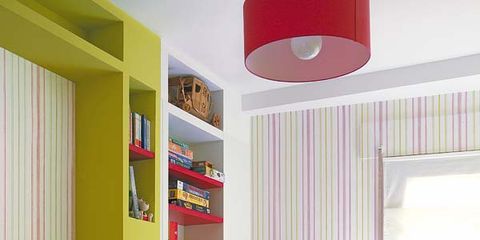 Room, Interior design, Yellow, Textile, Red, Wall, Furniture, Home, Pink, Magenta, 