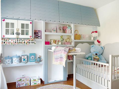 Room, Product, Interior design, Pink, Wall, Home, Shelving, Teal, Turquoise, Interior design, 