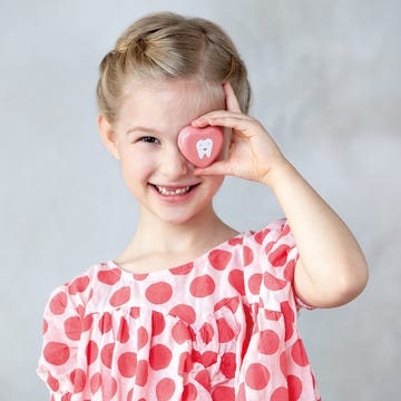 Clothing, Ear, Lip, Smile, Skin, Shoulder, Red, Happy, Pink, Facial expression, 