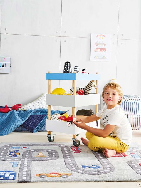 Child, Room, Furniture, Play, Bed sheet, Textile, Linens, Interior design, Toddler, Table, 