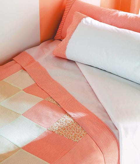 Orange, Textile, Red, Linens, Pink, Amber, Peach, Pattern, Bedding, Bed sheet, 