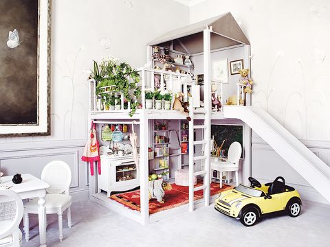 Room, Toy, Interior design, Fender, Home, House, Stairs, Toy vehicle, Model car, Baby toys, 