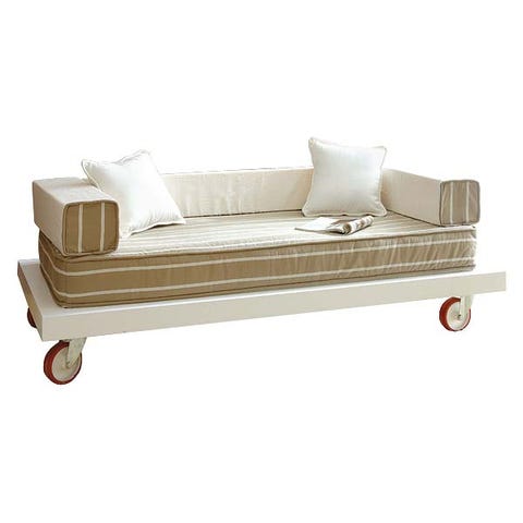 Outdoor furniture, Beige, Rectangle, Futon pad, Silver, Futon, Chaise longue, Outdoor sofa, 
