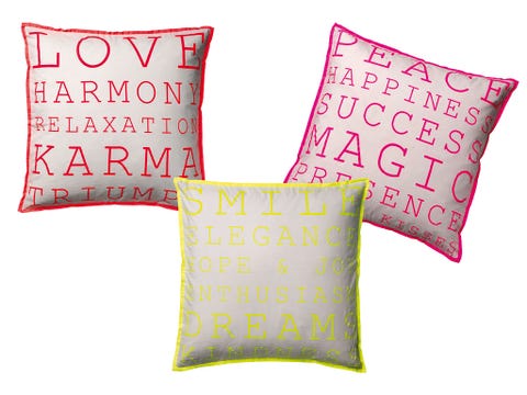 Yellow, Textile, Cushion, Pillow, Throw pillow, Font, Home accessories, Linens, Rectangle, 
