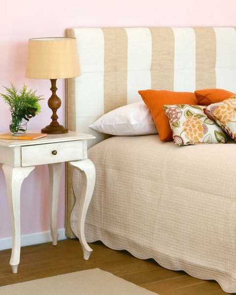 Room, Textile, Interior design, Furniture, Flooring, Floor, Linens, Orange, Cushion, Pillow, 
