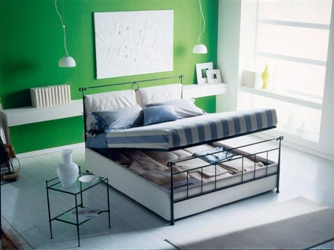 Green, Interior design, Room, Property, Wall, Furniture, Floor, Home, Bedding, Pillow, 