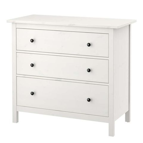 cómoda de 3 cajones, tinte blanco hemnes