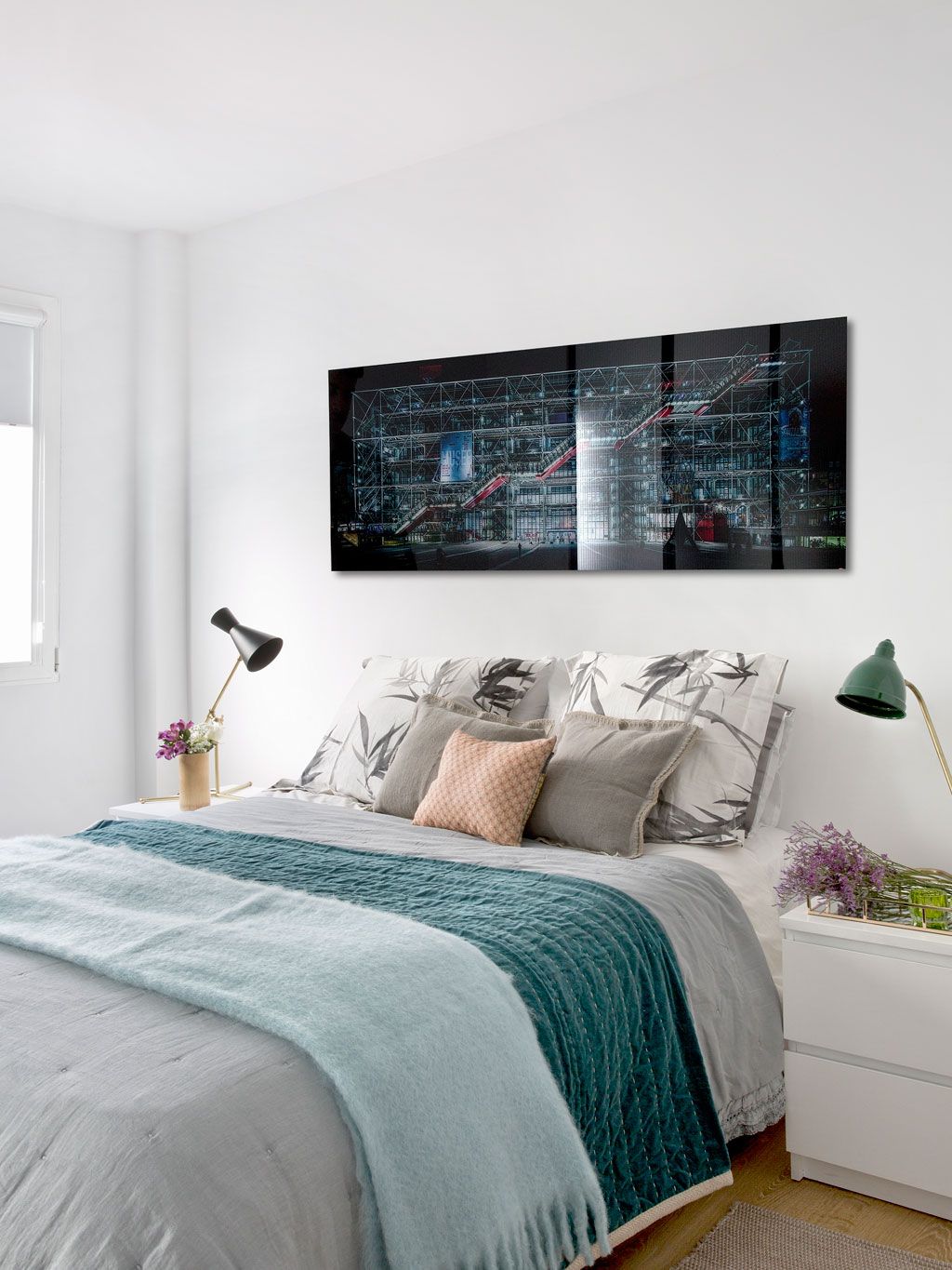 Bedroom, Furniture, Bed, Room, Bed sheet, Bed frame, Interior design, Wall, Property, Bedding, 