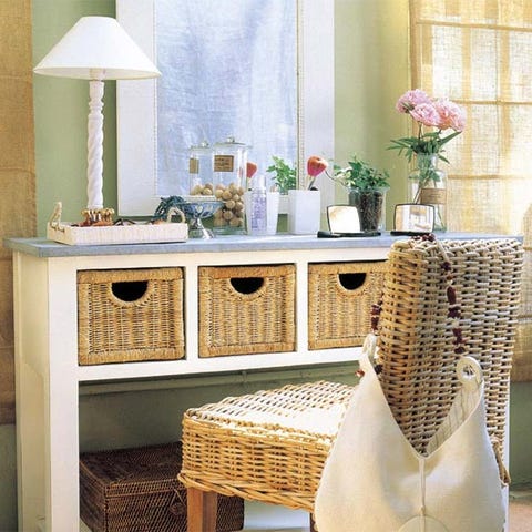 Room, Interior design, Interior design, Artifact, Bouquet, Vase, Wicker, Drawer, Flower Arranging, Peach, 