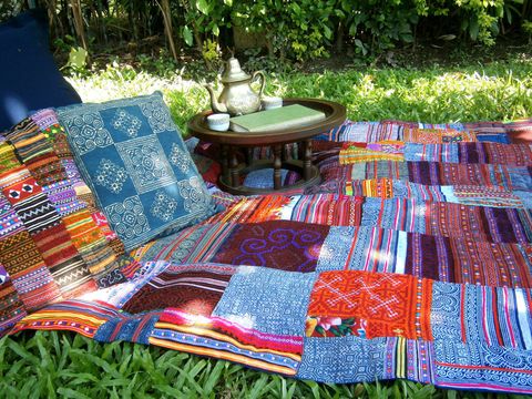 Textile, Linens, Pattern, Home accessories, Creative arts, Maroon, Craft, Garden, Pattern, Woven fabric, 