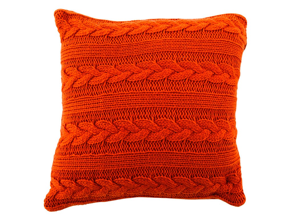 Orange, Textile, Red, Wool, Woolen, Knitting, Coquelicot, Cushion, Square, Thread, 