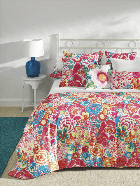 Blue, Bed, Room, Interior design, Bedding, Bedroom, Textile, Bed sheet, Wall, Linens, 