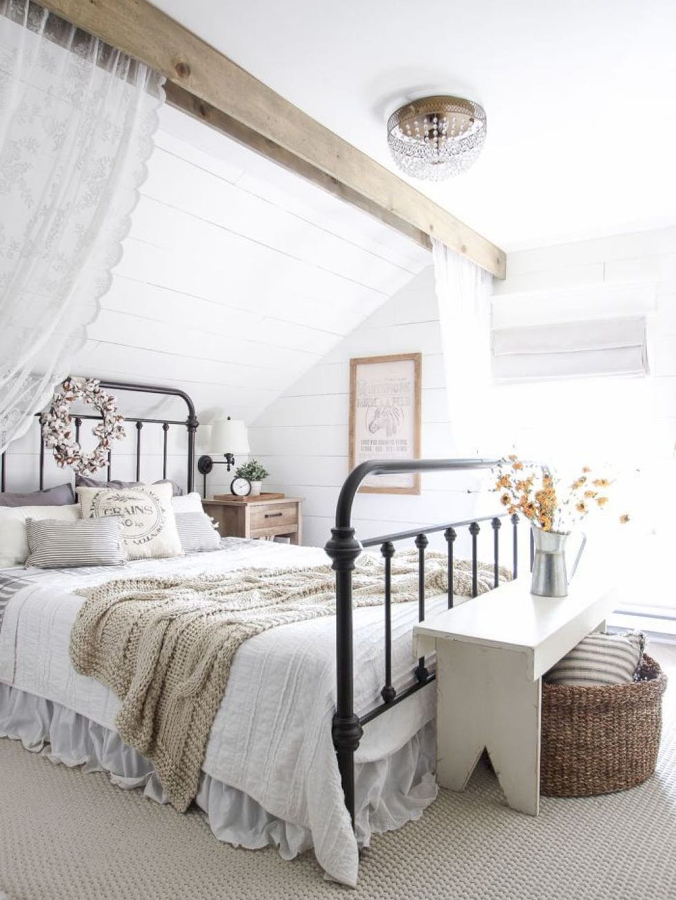 Bedroom, Furniture, Bed, Room, White, Bed sheet, Bed frame, Interior design, Property, Bedding, 