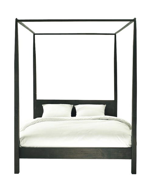 four-poster, Canopy bed, Furniture, Bed, Bed frame, Table, Rectangle, Room, End table, 