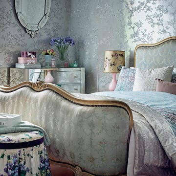 Blue, Room, Interior design, Wall, Textile, Home, Furniture, Linens, Interior design, Teal, 