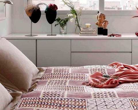 Room, Interior design, Red, Floor, Wall, Interior design, Flooring, Home, Grey, Linens, 